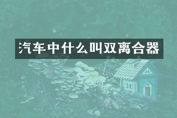 汽车中什么叫双离合器