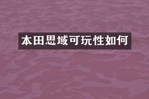 本田思域可玩性如何