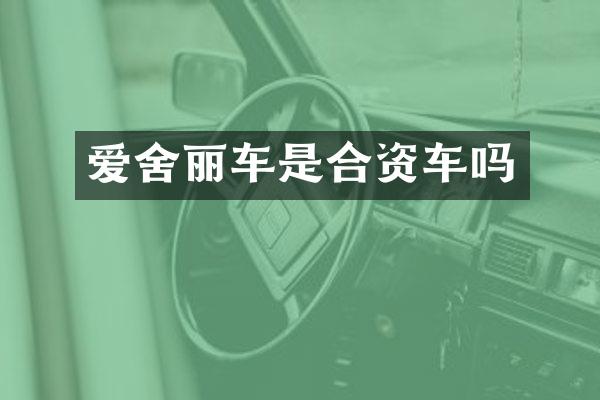 爱舍丽车是合资车吗
