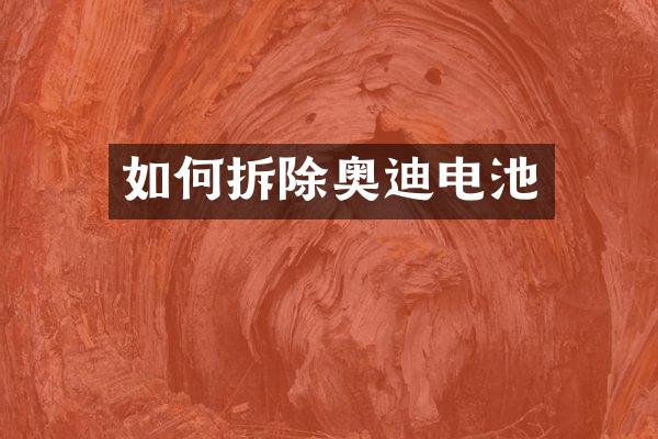 如何拆除奥迪电池