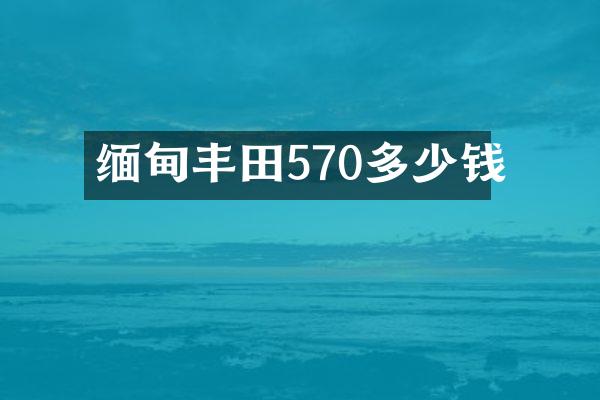 缅甸丰田570多少钱