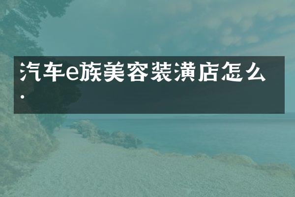 汽车e族美容装潢店怎么样