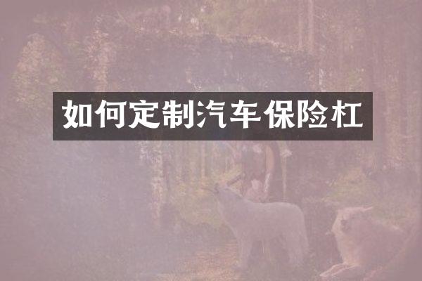 如何定制汽车保险杠