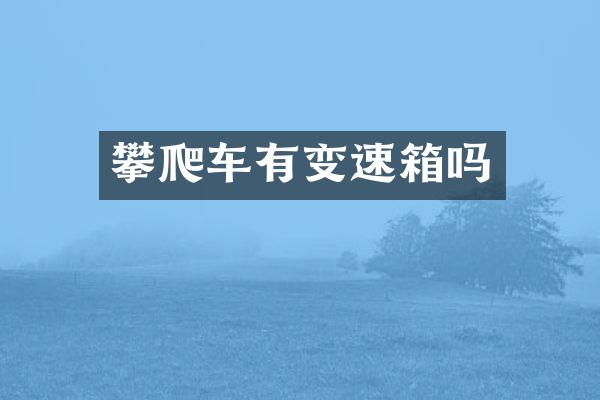 攀爬车有变速箱吗