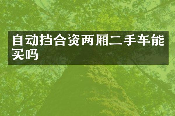 自动挡合资两厢二手车能买吗