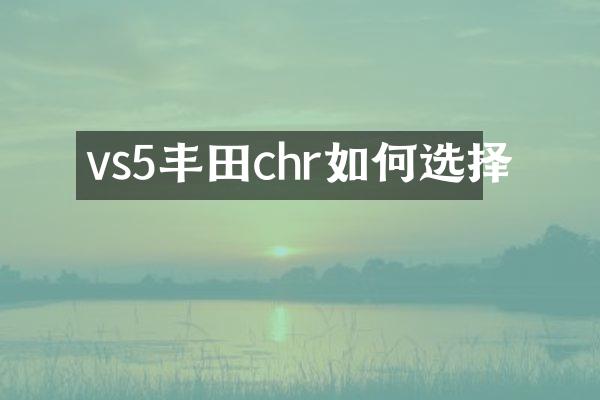 vs5丰田chr如何选择