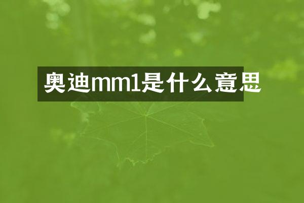 奥迪mm1是什么意思