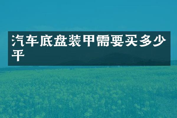汽车底盘装甲需要买多少平
