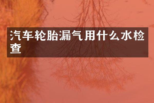 汽车轮胎漏气用什么水检查
