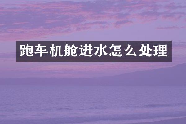跑车机舱进水怎么处理