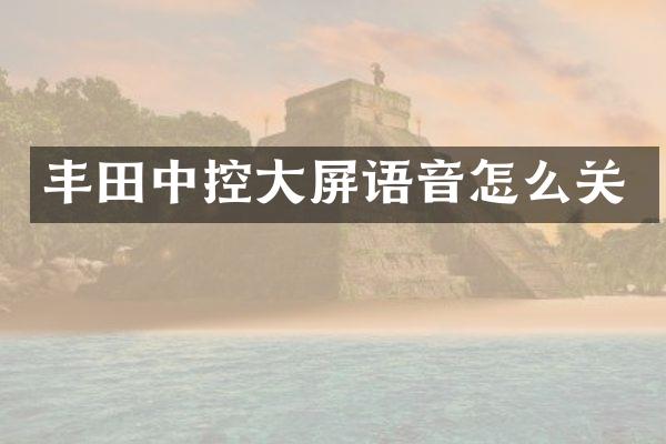 丰田中控大屏语音怎么关