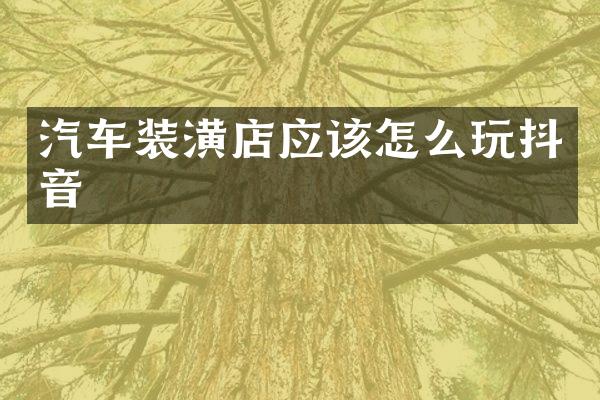 汽车装潢店应该怎么玩抖音