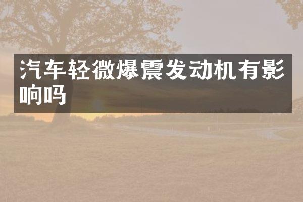 汽车轻微爆震发动机有影响吗