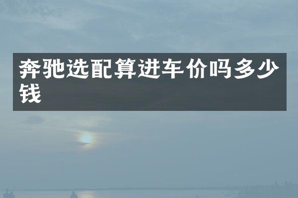 奔驰选配算进车价吗多少钱