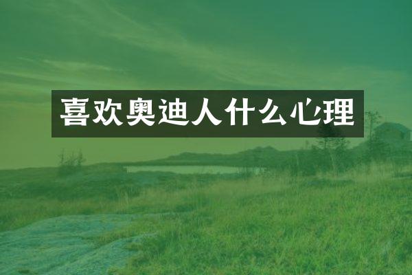 喜欢奥迪人什么心理