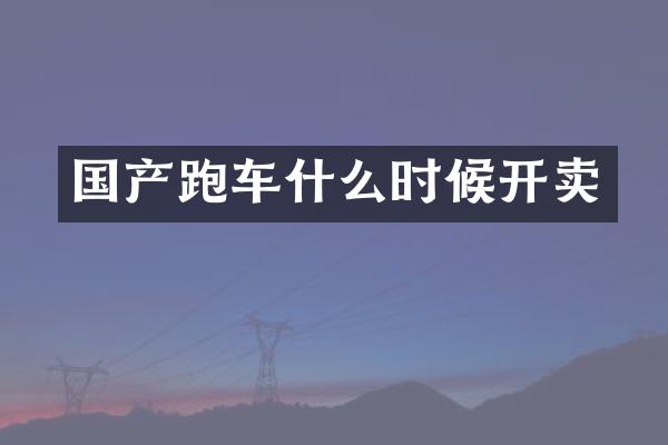国产跑车什么时候开卖
