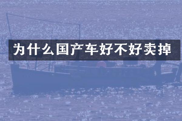 为什么国产车好不好卖掉