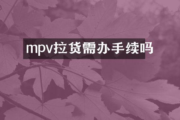 mpv拉货需办手续吗