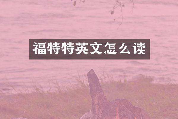 福特特英文怎么读
