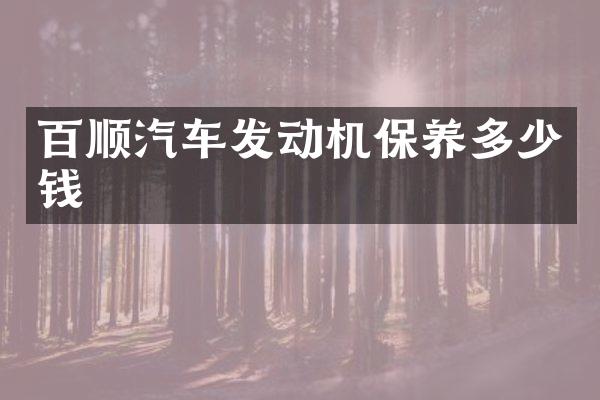 百顺汽车发动机保养多少钱