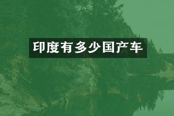 印度有多少国产车