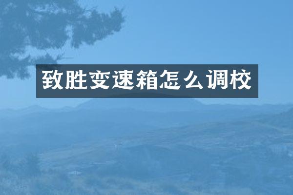致胜变速箱怎么调校