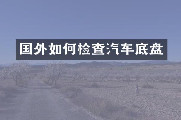 国外如何检查汽车底盘