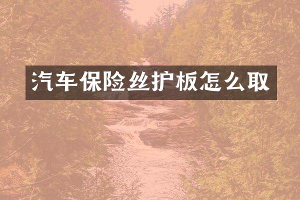 汽车保险丝护板怎么取
