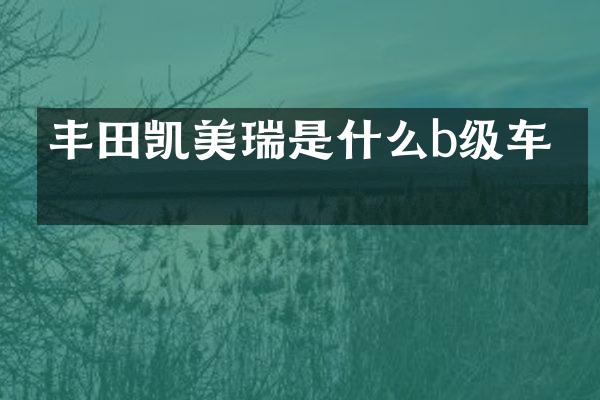 丰田凯美瑞是什么b级车吗