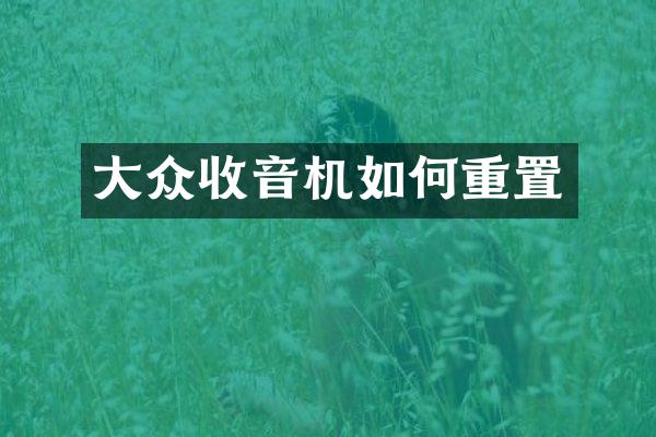 大众收音机如何重置
