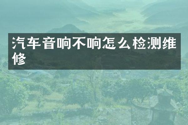 汽车音响不响怎么检测维修