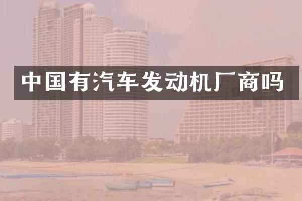 中国有汽车发动机厂商吗