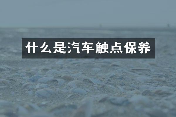 什么是汽车触点保养