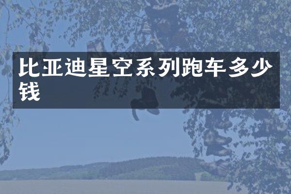 比亚迪星空系列跑车多少钱