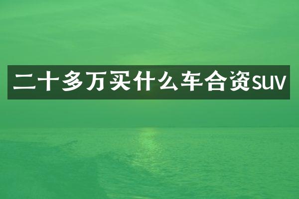 二十多万车合资suv