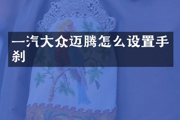 一汽大众迈腾怎么设置手刹