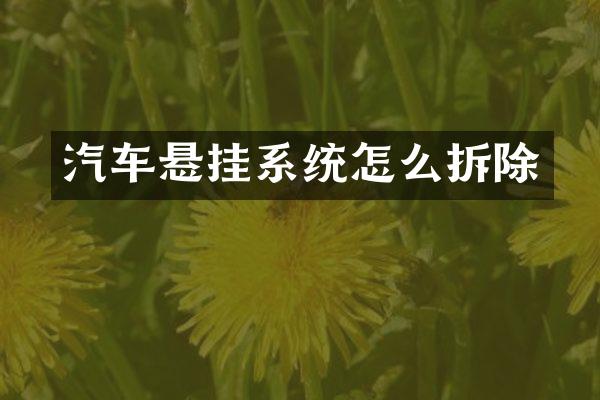 汽车悬挂系统怎么拆除