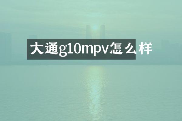 大通g10mpv怎么样