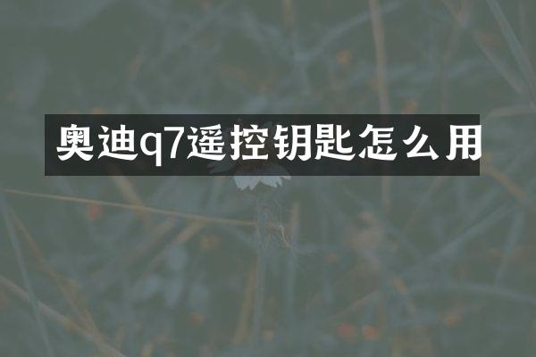 奥迪q7遥控钥匙怎么用