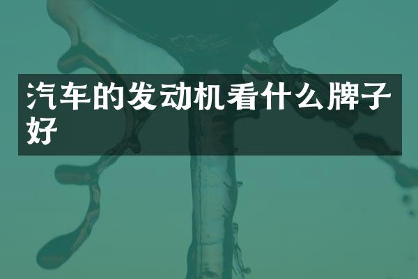 汽车的发动机看什么牌子好