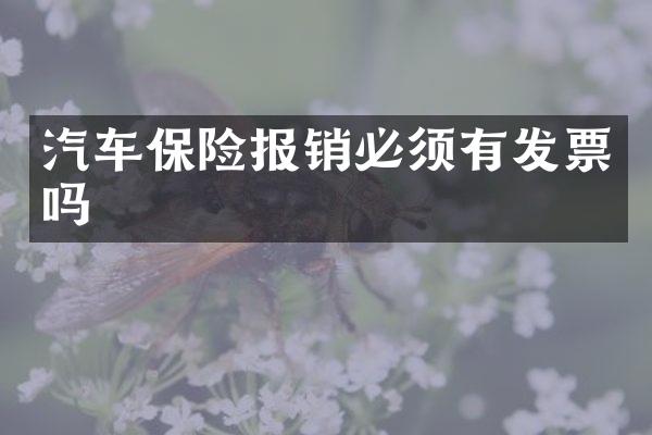 汽车保险报销必须有发票吗