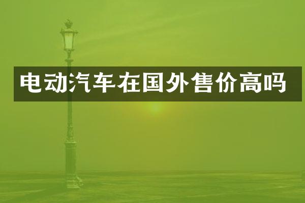 电动汽车在国外售价高吗