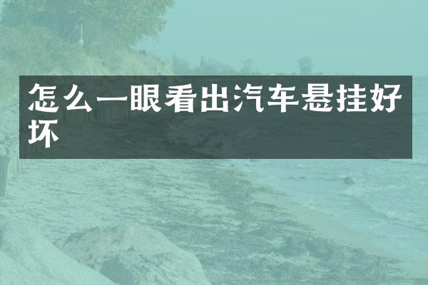 怎么一眼看出汽车悬挂好坏