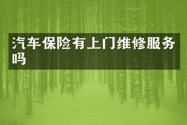 汽车保险有上门维修服务吗