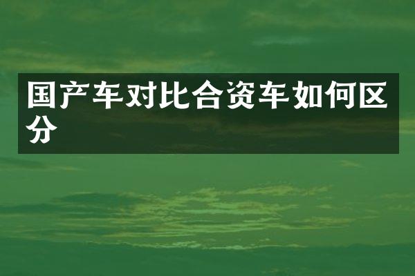 国产车对比合资车如何区分