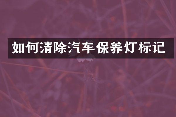 如何清除汽车保养灯标记
