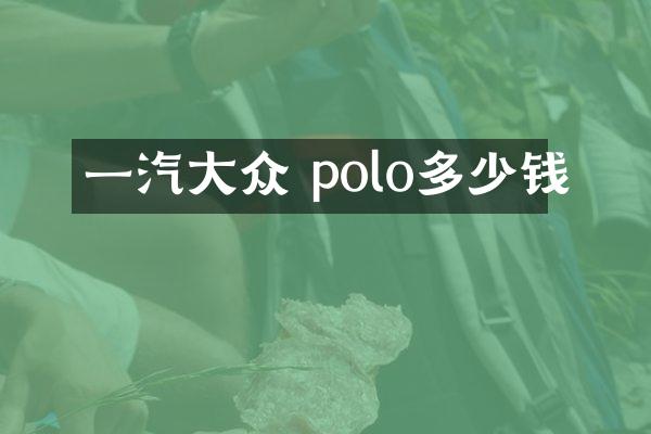 一汽大众 polo多少钱