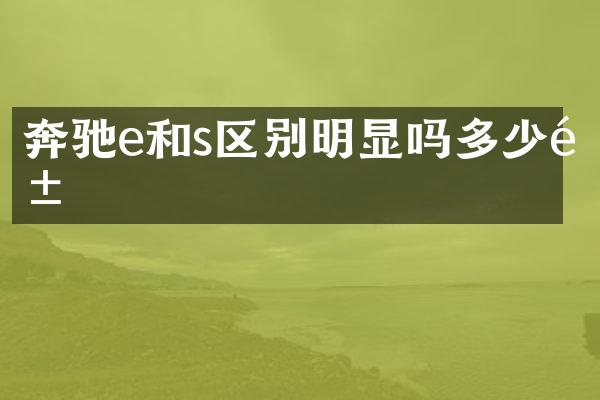 奔驰e和s区别明显吗多少钱