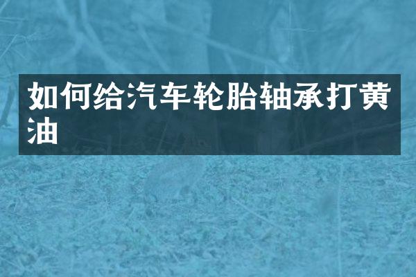 如何给汽车轮胎轴承打黄油
