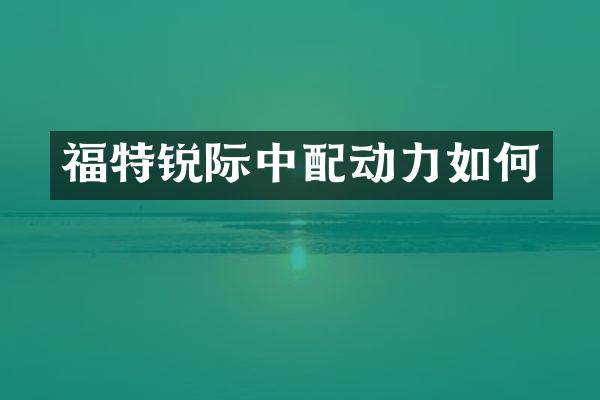 福特锐际中配动力如何